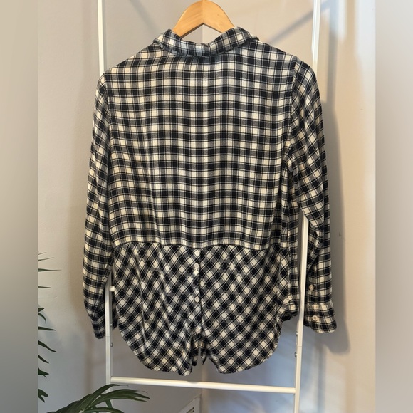 Lucky Brand Black and White Checkered Flannel Button-Down Shirt - Picture 6 of 9